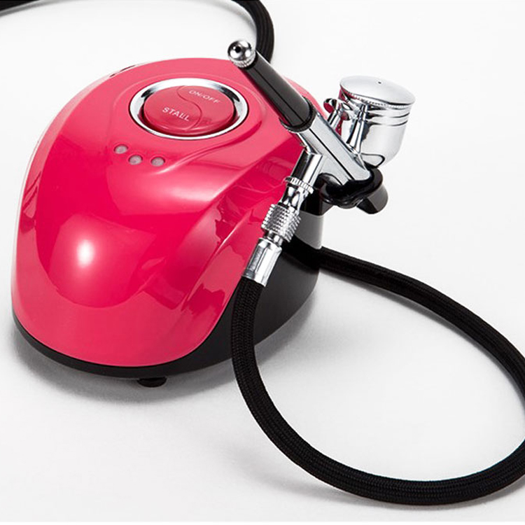 Airbrush Kit With Mini Compressor - ชุดเครื่องพ่นสีแบบพกพา ABS ระดับมืออาชีพ พร้อมเครื่องอัดอากาศขนาดเล็ก วัสดุทองแดงแบบลูกสูบ สำหรับตกแต่งเค้ก