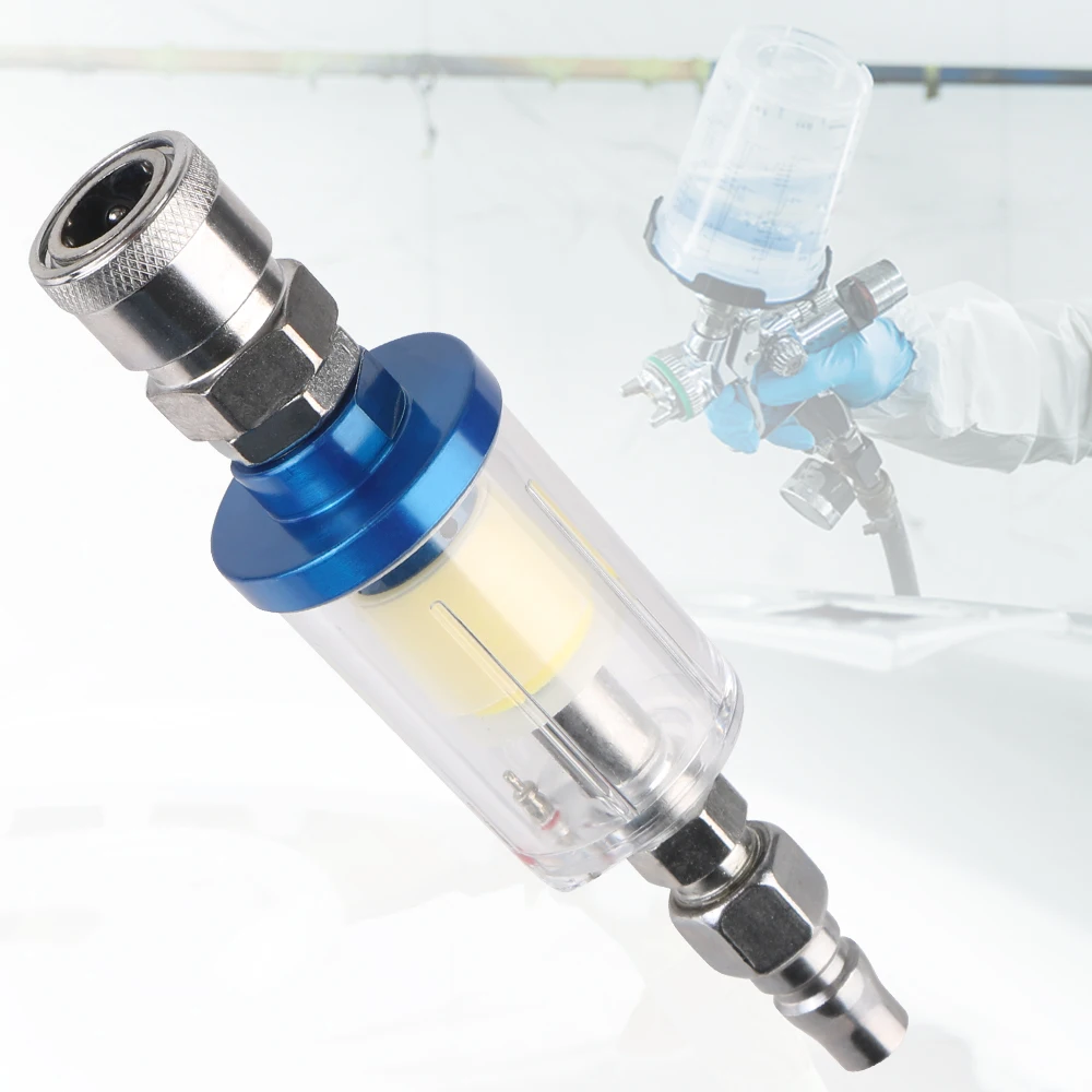 Airbrush Kit With Mini Compressor - ชุดกรองน้ำมันและน้ำสำหรับเครื่องพ่นสีแบบแอร์บรัช พร้อมเกลียวขนาด 1/4 นิ้ว สำหรับเครื่องอัดอากาศ แยกความชื้นและน้ำมัน