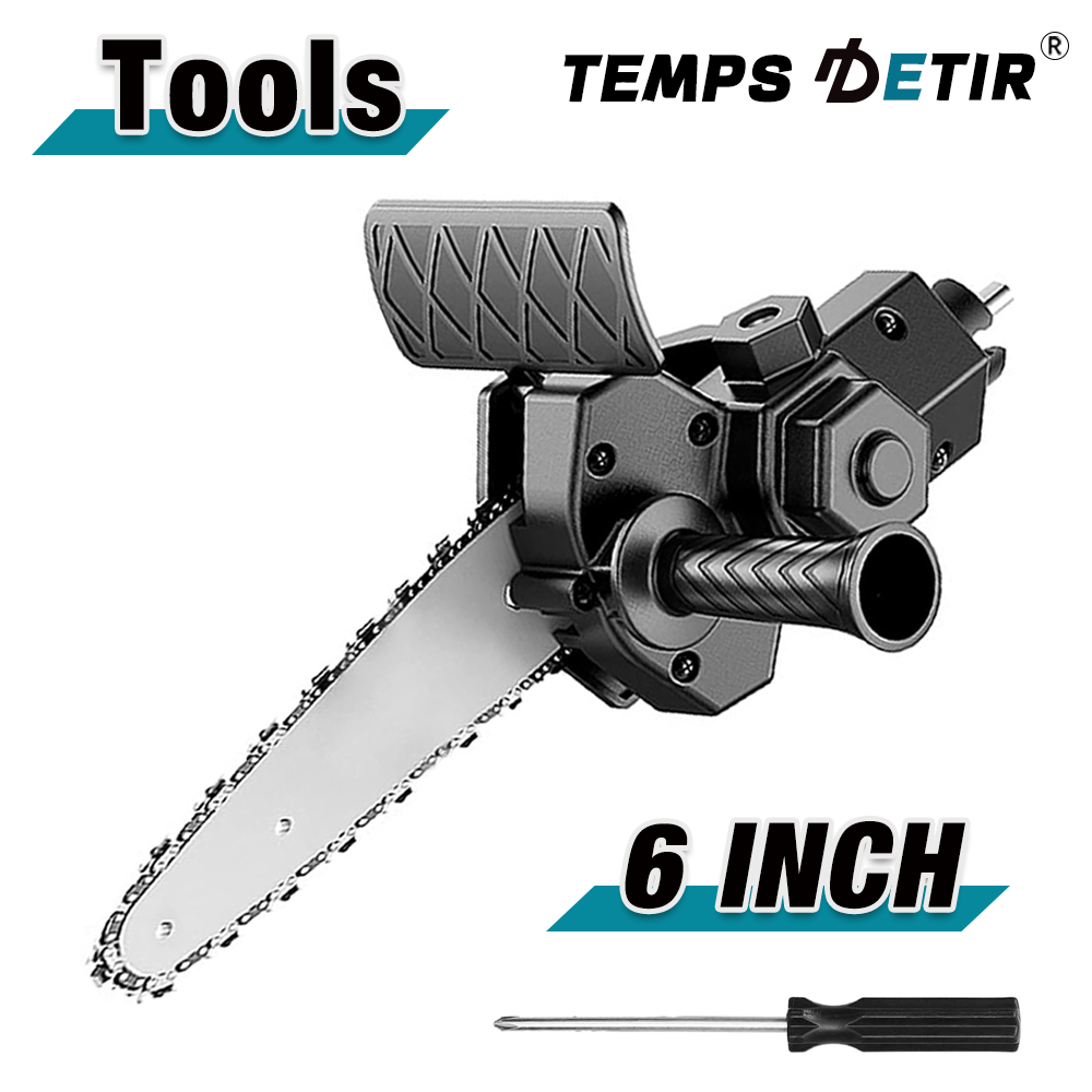 Mini Electric Chainsaw 6 Inch - อะแดปเตอร์แปลงสว่านไฟฟ้า 6 นิ้วสำหรับเลื่อยโซ่ไฟฟ้า เลื่อยโซ่ไฟฟ้าขนาดเล็กพกพาสำหรับใช้ในบ้าน เครื่องมือตัดแต่ง/ตัดไม้