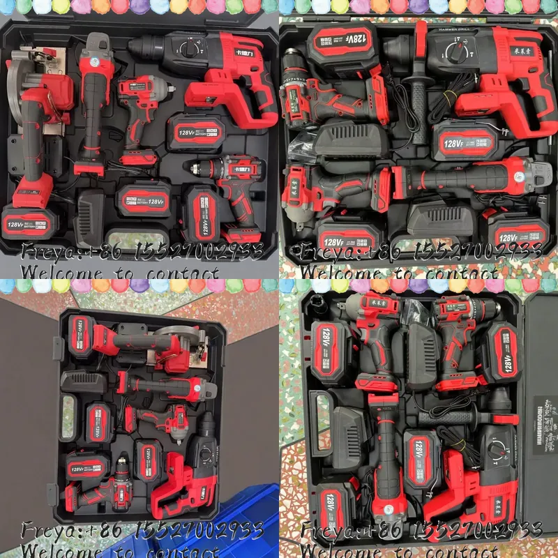 Brushless Angle Grinder Battery Powered - ชุดเครื่องมือไฟฟ้าไร้แปรงถ่าน 4 ชิ้น ชุดอเนกประสงค์ แบตเตอรี่ลิเธียม สว่านกระแทก