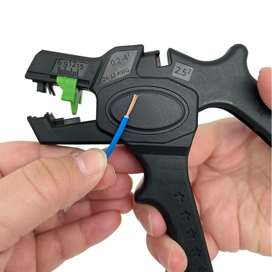 Automatic Wire Stripper Cutter - เครื่องปอกสายไฟอัตโนมัติ 0.2-4 มม.², เครื่องมือปอกสายไฟอเนกประสงค์สำหรับช่างไฟฟ้าโดยเฉพาะ ประสิทธิภาพสูง