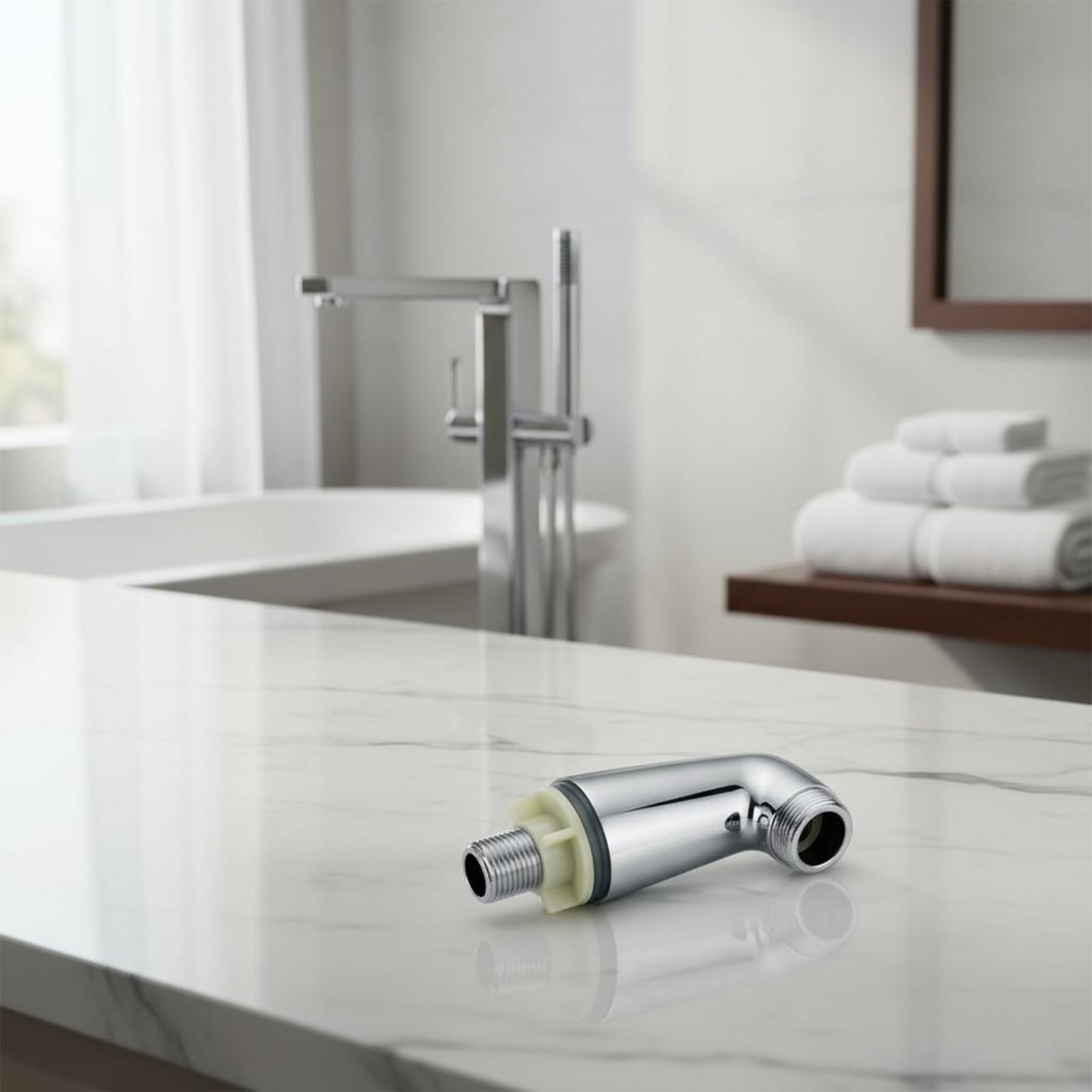 Plumbing - ขาตั้งก๊อกน้ำอ่างอาบน้ำ 2 ชิ้น ฮาร์ดแวร์ประปาเคลือบสีเงินสำหรับห้องน้ำ