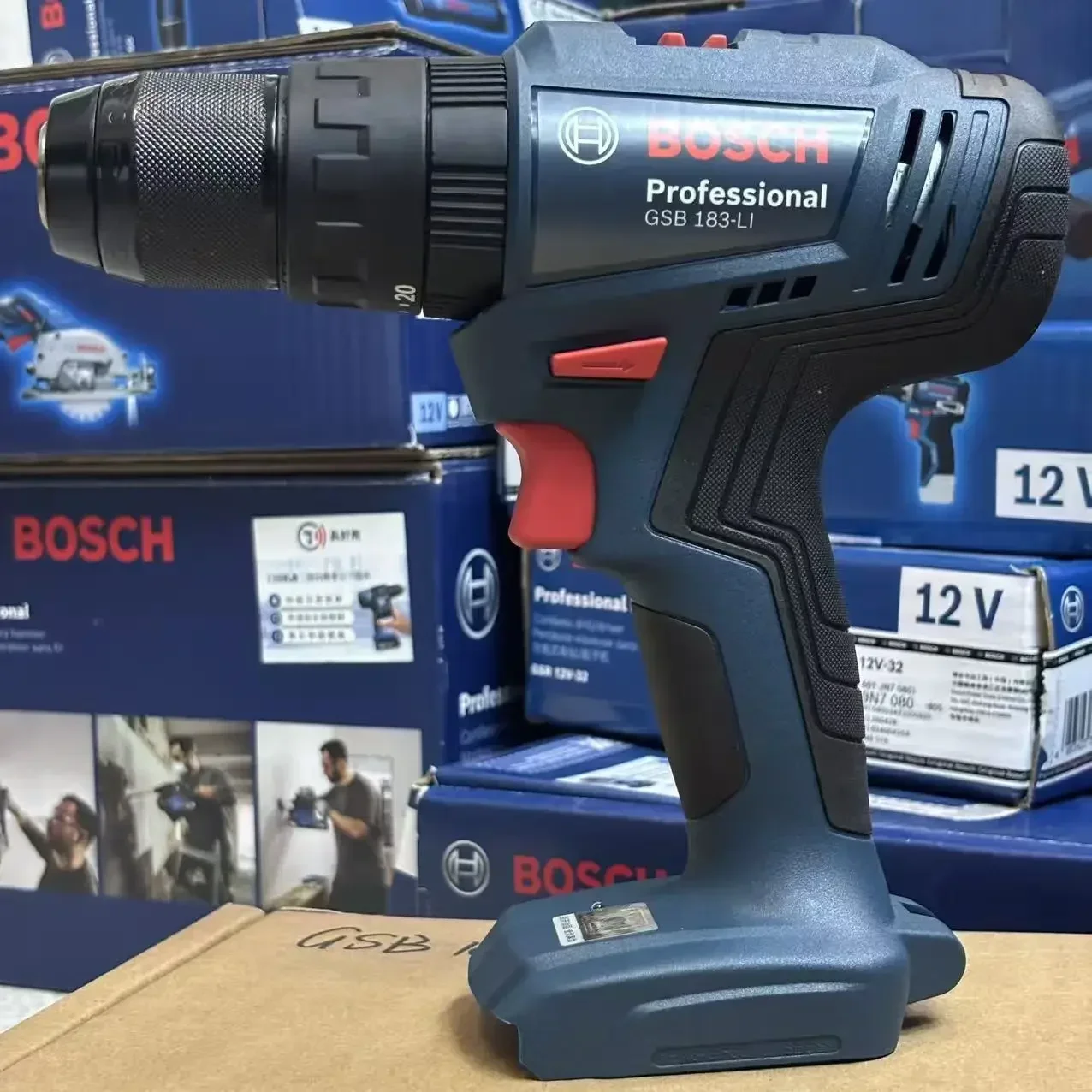 Brushless Cordless Electric Drill 18V - สว่านกระแทกไร้แปรงถ่าน Bosch GSB 183-LI 18V 56Nm