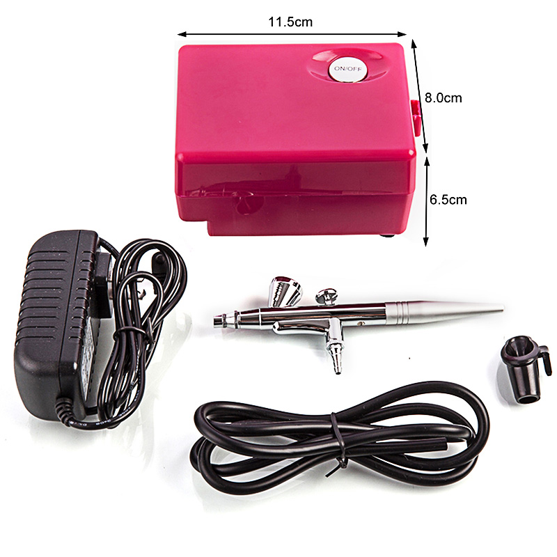 Airbrush Kit With Mini Compressor - แบบพกพา BT16 Sprayer แต่งหน้าสําหรับเค้กเล็บชั่วคราว Tattoo Art