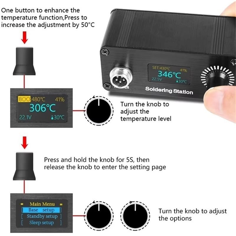 【A56X】สถานีบัดกรีดิจิตอลขนาดเล - Digital Soldering Station T12 บทวิจารณ์และราคา