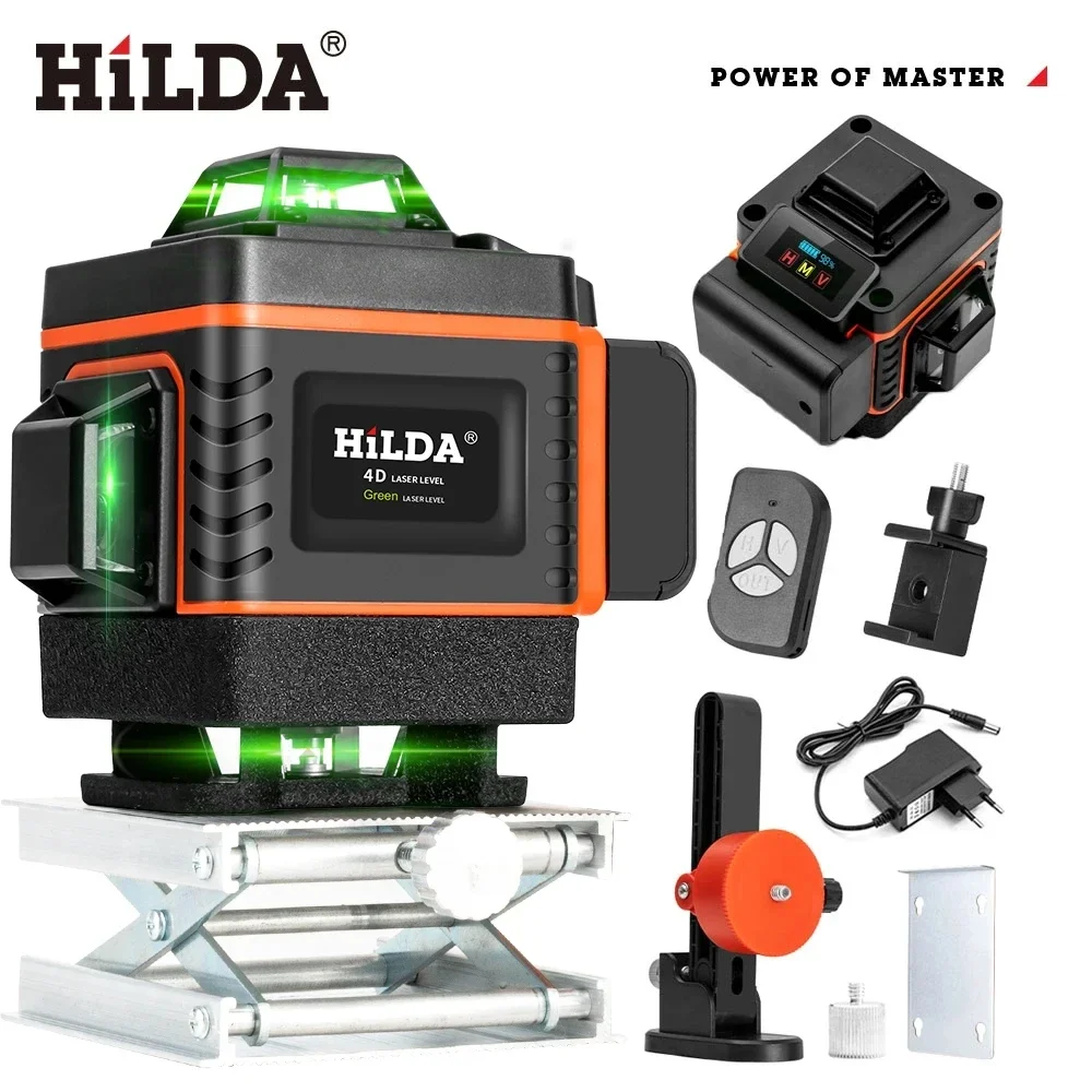 HILDA 16/12 เส้น 4D ระดับเลเซอ - Laser Level 16 Lines 4D Green บทวิจารณ์และราคา