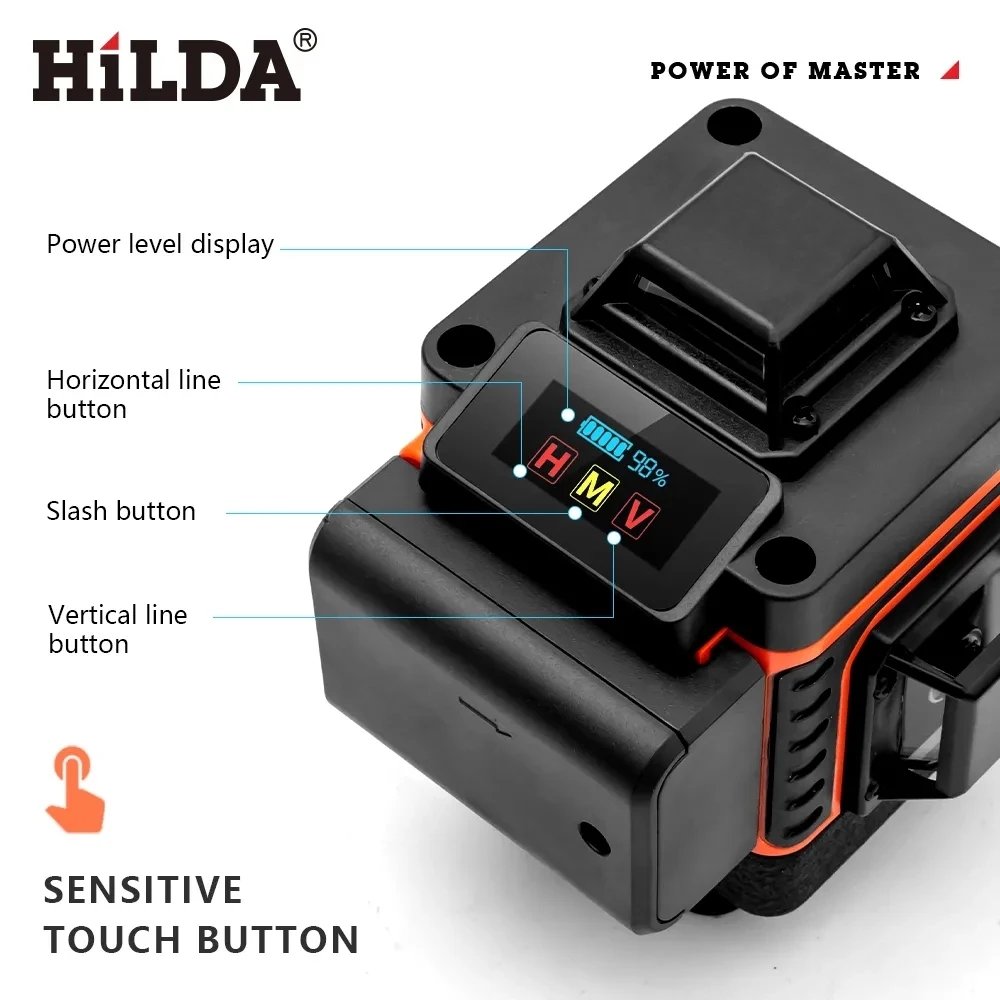 HILDA 16/12 เส้น 4D ระดับเลเซอ - Laser Level 16 Lines 4D Green บทวิจารณ์และราคา