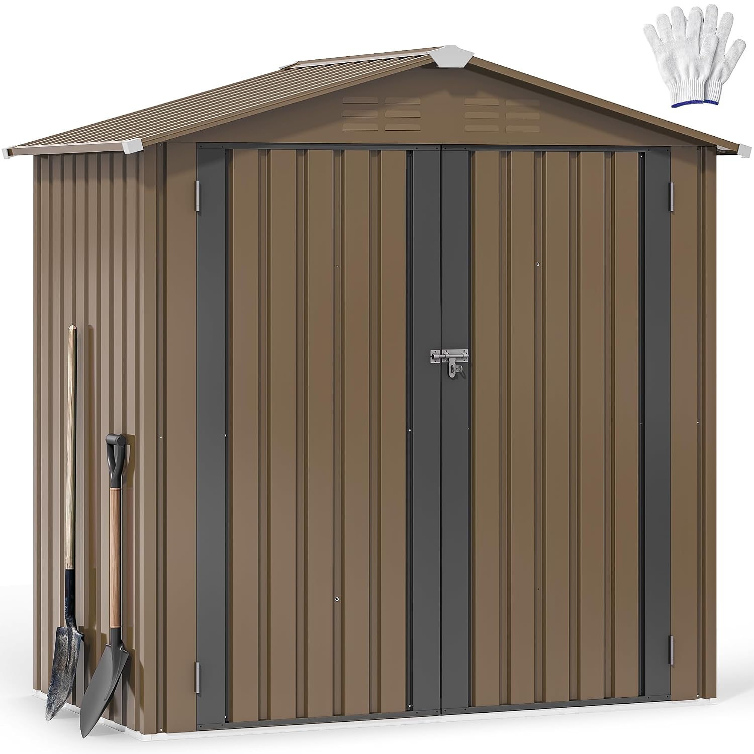 โรงเก็บของกลางแจ้งโลหะขนาด 6x4 - Garden Tools บทวิจารณ์และราคา