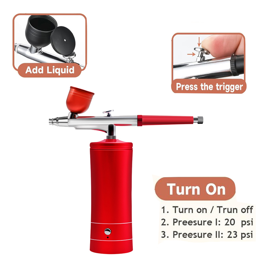 ชุดแอร์บรัชพร้อมคอมเพรสเซอร์,  - Airbrush Kit With Mini Compressor บทวิจารณ์และราคา