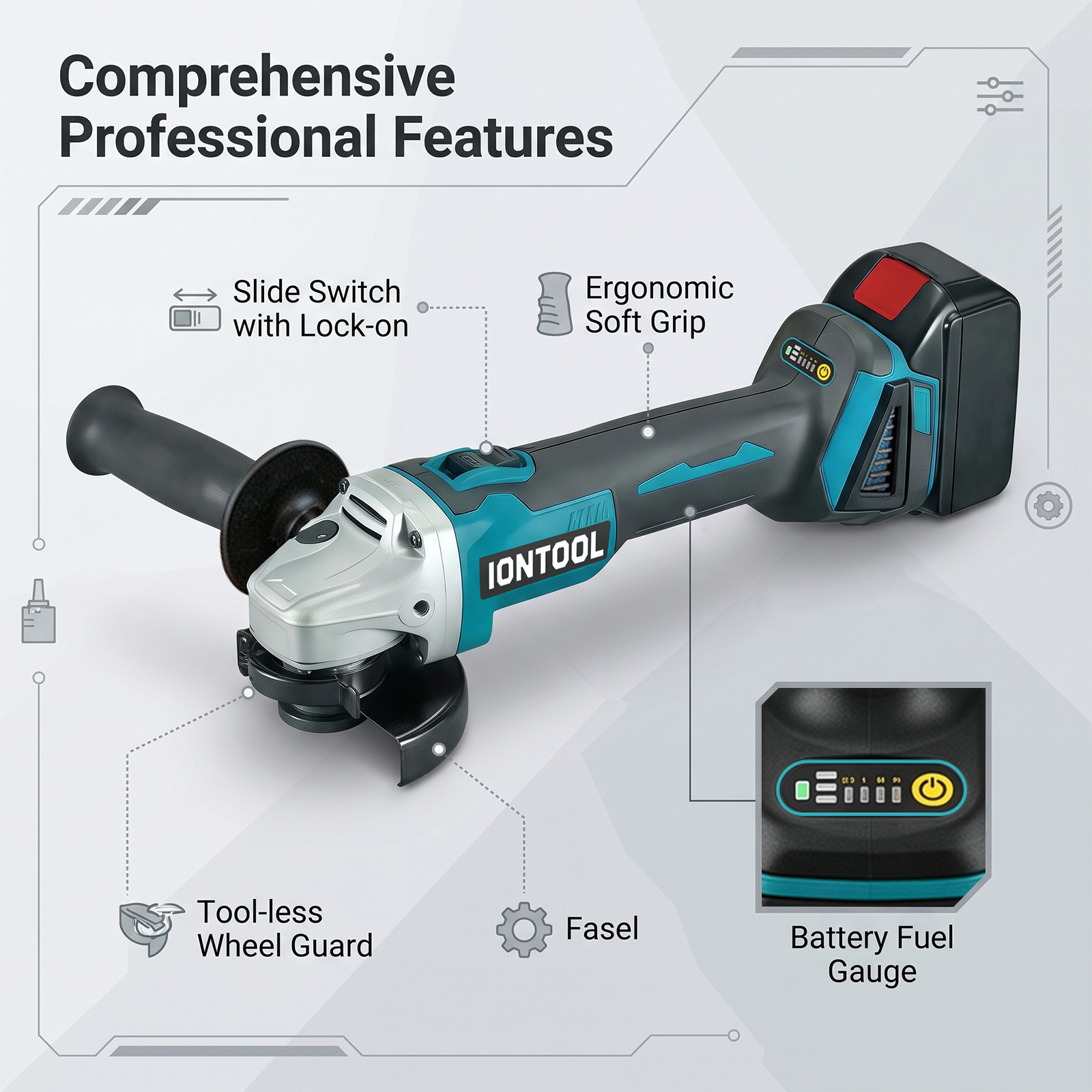 เครื่องเจียรไร้สาย IONTOOL 850 - Brushless Angle Grinder Battery Powered บทวิจารณ์และราคา