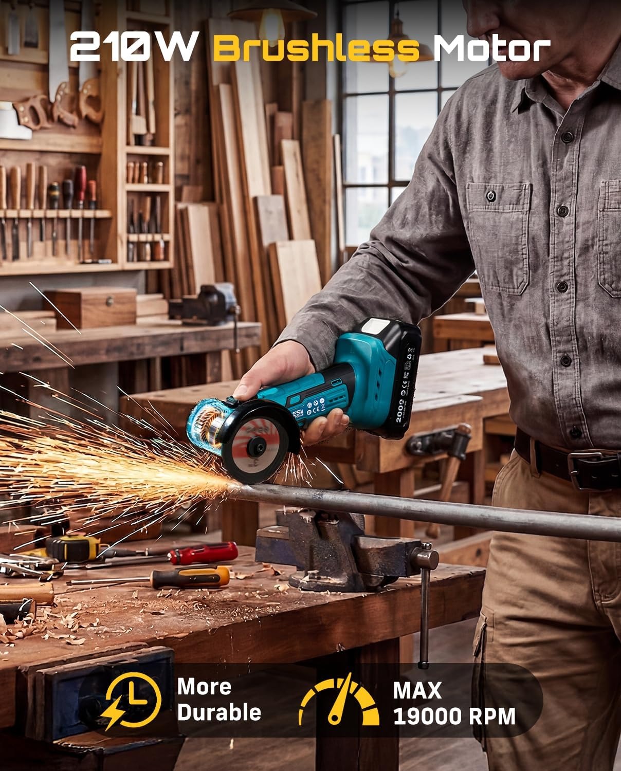 SEESII เครื่องเจียรมุมไร้สายขน - Brushless Angle Grinder Battery Powered บทวิจารณ์และราคา