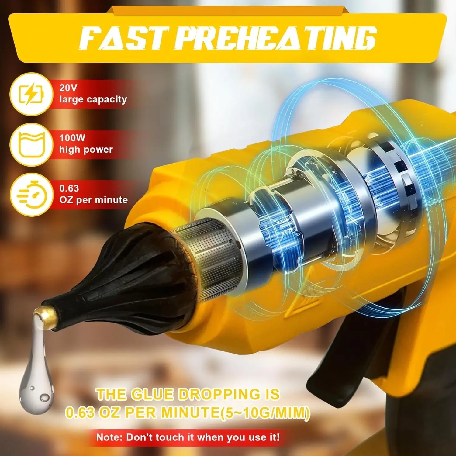 ปืนกาวร้อน VESMATITY DIY เครื่ - Hot Melt Glue Gun Cordless บทวิจารณ์และราคา