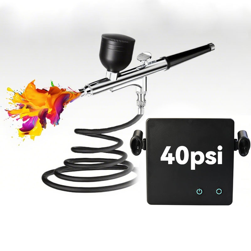 ชุดปืนพ่นสีแอร์บรัช T001A, ชุด - Airbrush Kit With Mini Compressor บทวิจารณ์และราคา