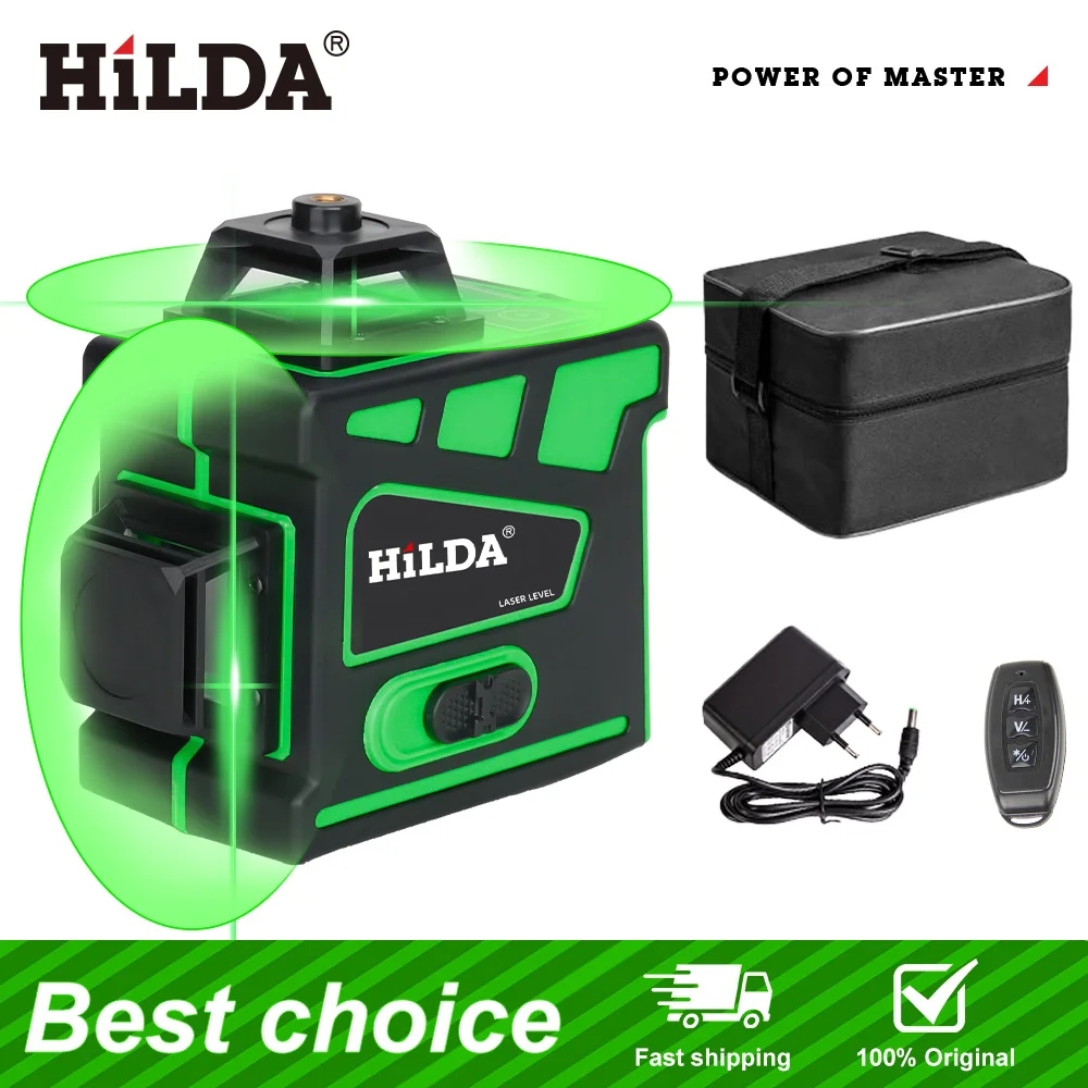 HILDA เครื่องวัดระดับเลเซอร์ 4 - Laser Level 16 Lines 4D Green บทวิจารณ์และราคา