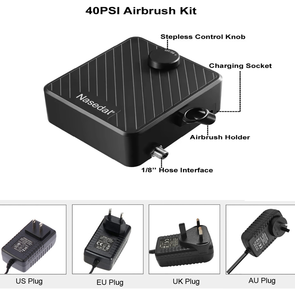 ชุดเครื่องอัดอากาศแบบแอร์บรัช  - Airbrush Kit With Mini Compressor บทวิจารณ์และราคา
