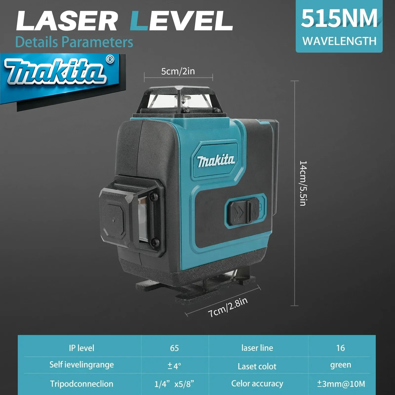 แบตเตอรี่ Makita 40V 5.0Ah Max - Laser Level 16 Lines 4D Green บทวิจารณ์และราคา