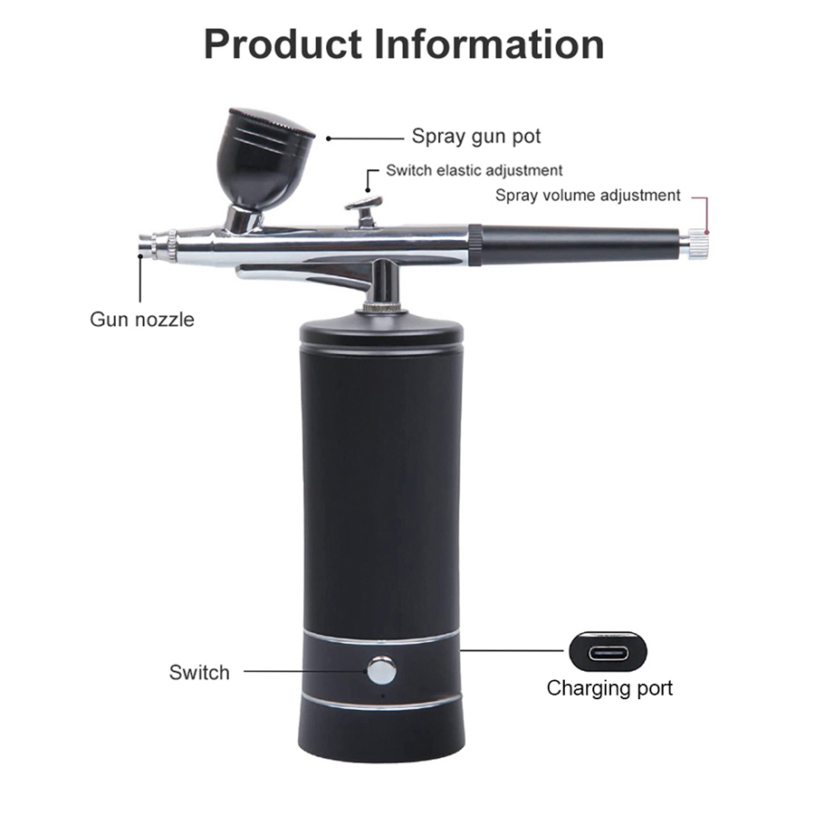 ชุดแอร์บรัชแบบพกพาพร้อมคอมเพรส - Airbrush Kit With Mini Compressor บทวิจารณ์และราคา