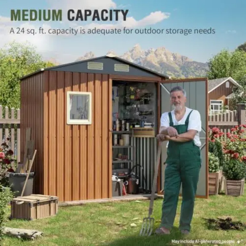 โรงเก็บของกลางแจ้งขนาด 6x4 ฟุต - Garden Tools บทวิจารณ์และราคา